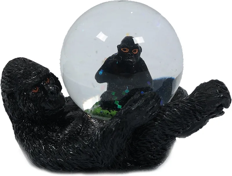 Gorilla liggend waterbal - 45 mm - Snowglobe by Pia Soft Toys in Black – product photo