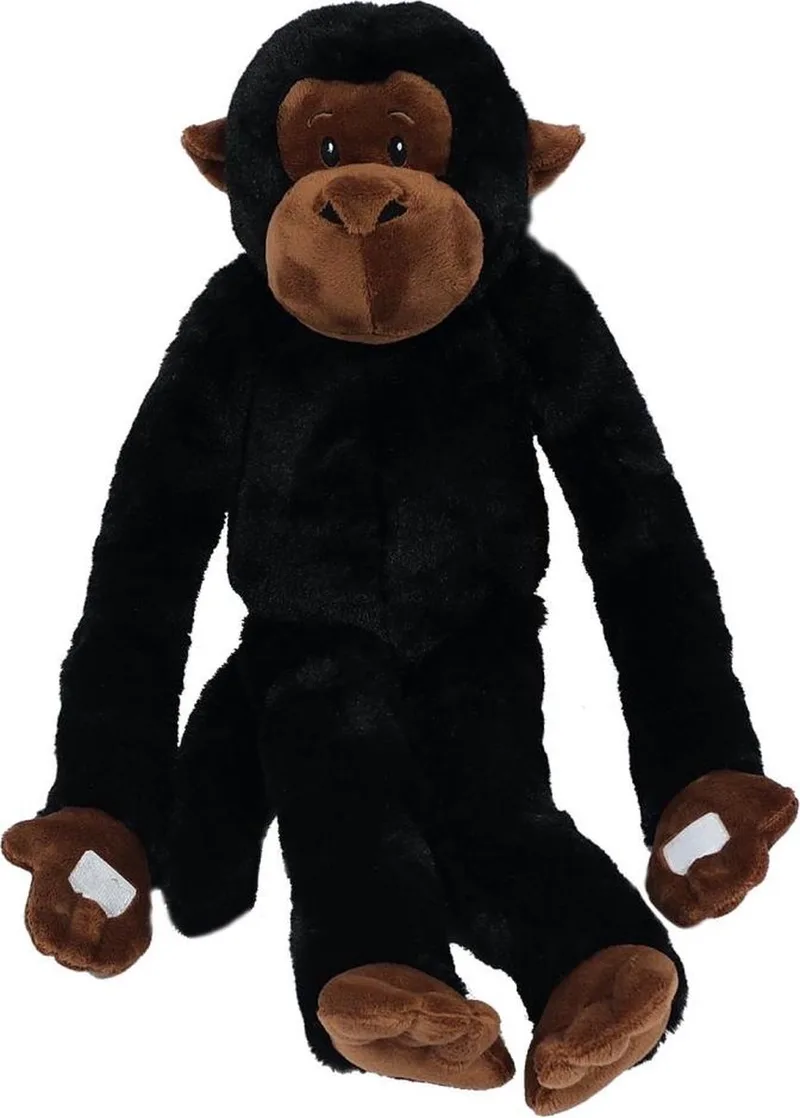 Hang Aap Zwart - 69 cm (van kop tot teen) de Pia Soft Toys en Zwart met bruin – photo produit