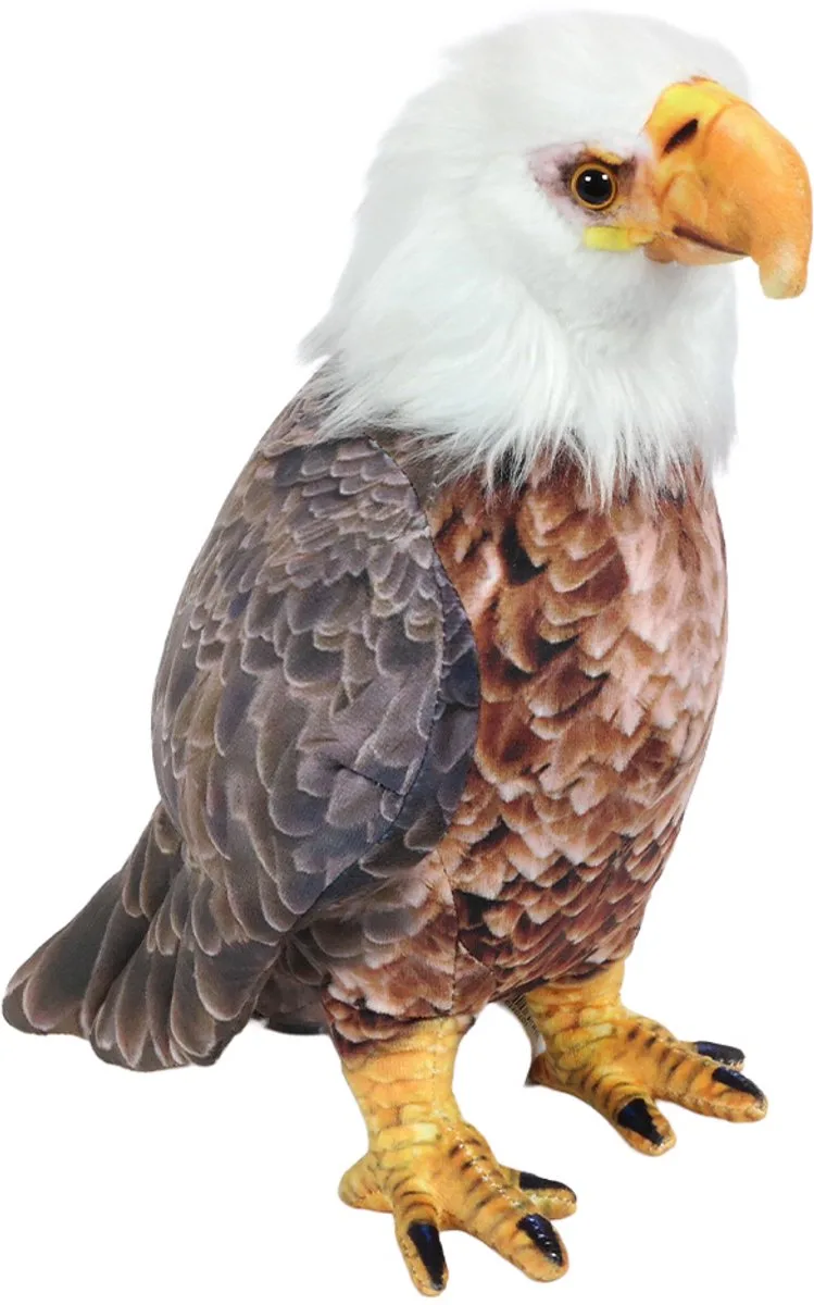 Knuffeldier Arend/Adelaar - zachte pluche stof - bruin/wit - premium kwaliteit knuffels - Roofvogels - 28 cm från Pia Soft Toys i Brun – produktbild
