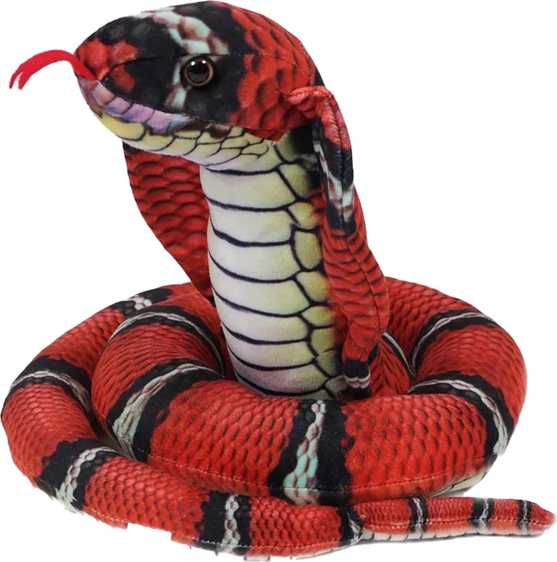 Knuffeldier Cobra slang - zachte pluche stof - kwaliteit knuffels - 120 cm från Pia Soft Toys i Röd – produktbild