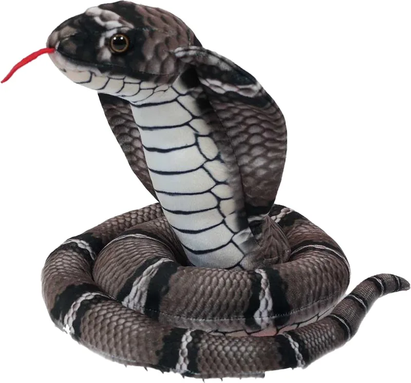 Knuffeldier Cobra slang - zachte pluche stof - kwaliteit knuffels - 120 cm från Pia Soft Toys i Grå – produktbild
