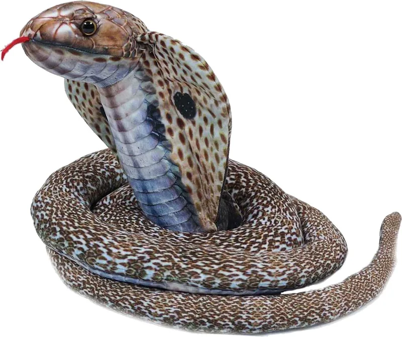 Knuffeldier Cobra slang - zachte pluche stof - kwaliteit knuffels - 185 cm från Pia Soft Toys i Brun – produktbild