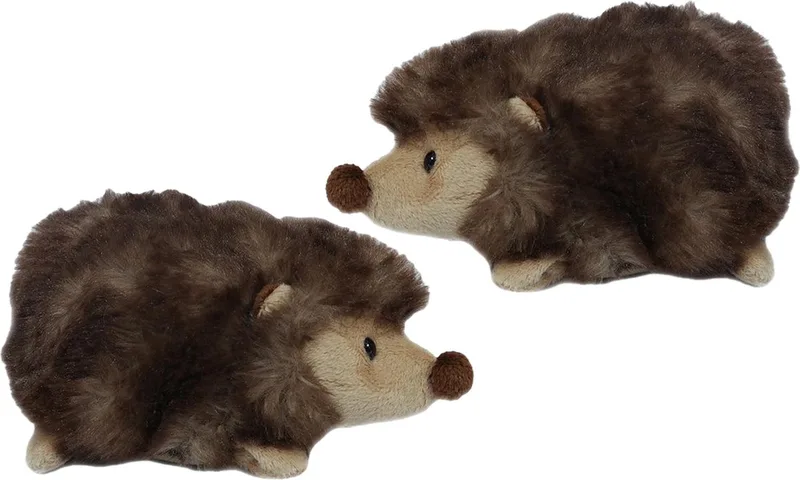Knuffeldier Egel - 2x - zachte pluche stof - kwaliteit knuffels - 15 cm - Egels by Pia Soft Toys in Brown – product photo