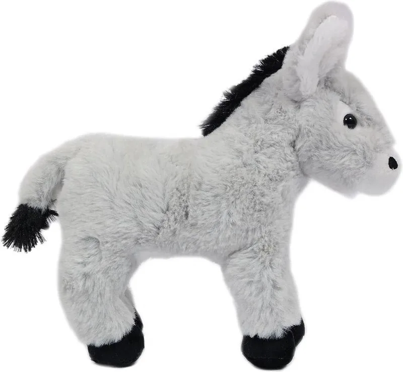 Knuffeldier Ezel - zachte pluche stof - premium kwaliteit knuffels - grijs - 22 cm - Ezels från Pia Soft Toys i Lichtbruin – produktbild