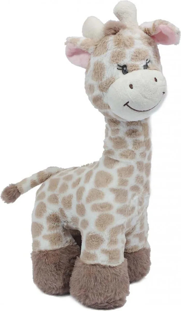 Knuffeldier Giraffe - zachte pluche stof - kwaliteit knuffels - 36 cm - liggend by Pia Soft Toys in Lichtbruin – product photo