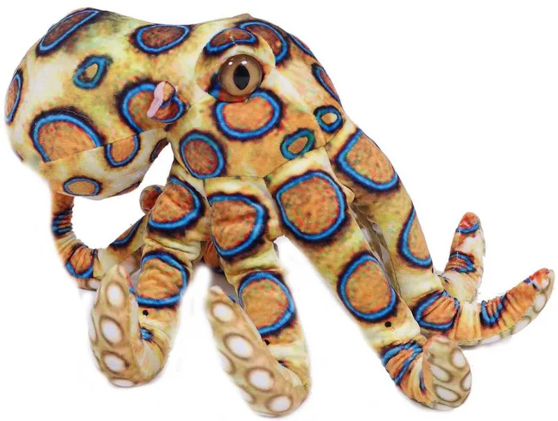 Knuffeldier Inktvis/octopus - zachte pluche stof - premium kwaliteit knuffels - 30 cm - Inktvis/octopusen från Pia Soft Toys i Gul – produktbild