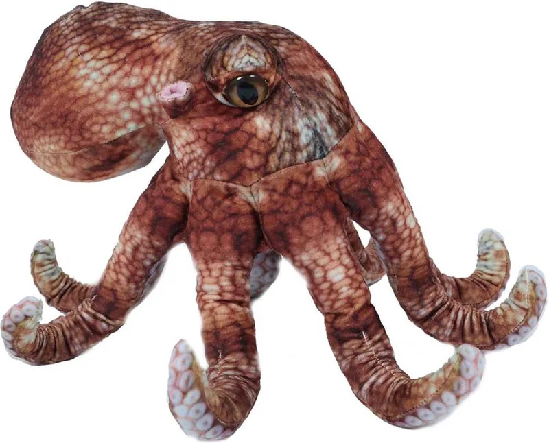 Knuffeldier Inktvis/octopus - zachte pluche stof - premium kwaliteit knuffels - 30 cm - Inktvis/octopusen från Pia Soft Toys i Brun – produktbild