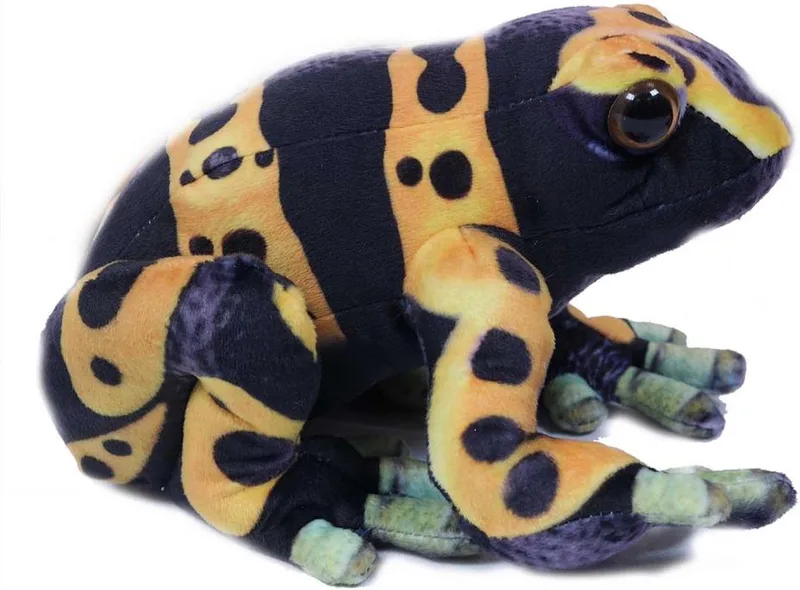 Knuffeldier Kikker - gifkikker dendrobates leucomelas - premium kwaliteit knuffels - 24 cm från Pia Soft Toys i Gul – produktbild