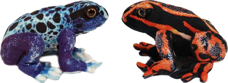 Knuffeldier Kikkers - Giftige boomkikkers - 2x stuks - knuffels - rood en - 24cm by Pia Soft Toys in Blue – product photo