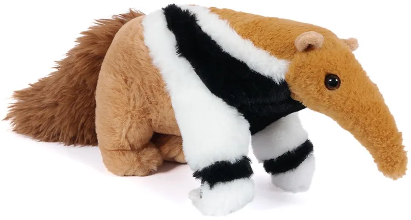 Knuffeldier Lopende Miereneter - zachte pluche stof - premium kwaliteit knuffels - 30 cm - Miereneters de Pia Soft Toys en Lichtbruin – photo produit