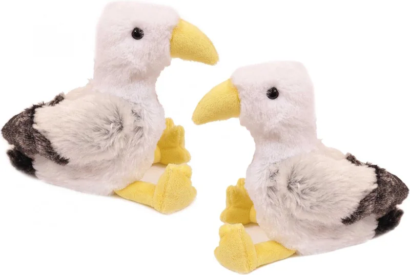 Knuffeldier Meeuw - 2x - zachte pluche stof - premium kwaliteit knuffels - Vogels - 20 cm - Meeuwen de Pia Soft Toys en Multicolore – photo produit
