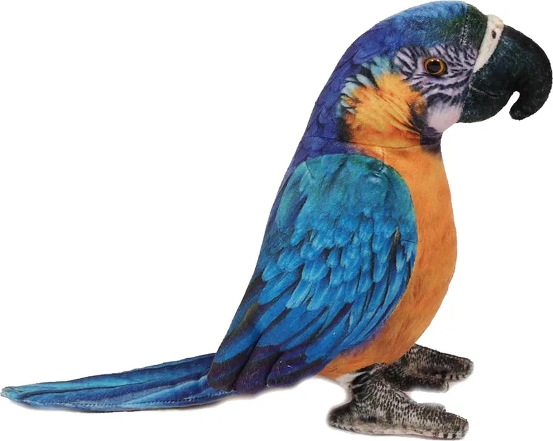 Knuffeldier Papegaai - zachte pluche stof - premium kwaliteit knuffels - blauw/geel - 20 cm - Papegaaien från Pia Soft Toys i Blå – produktbild