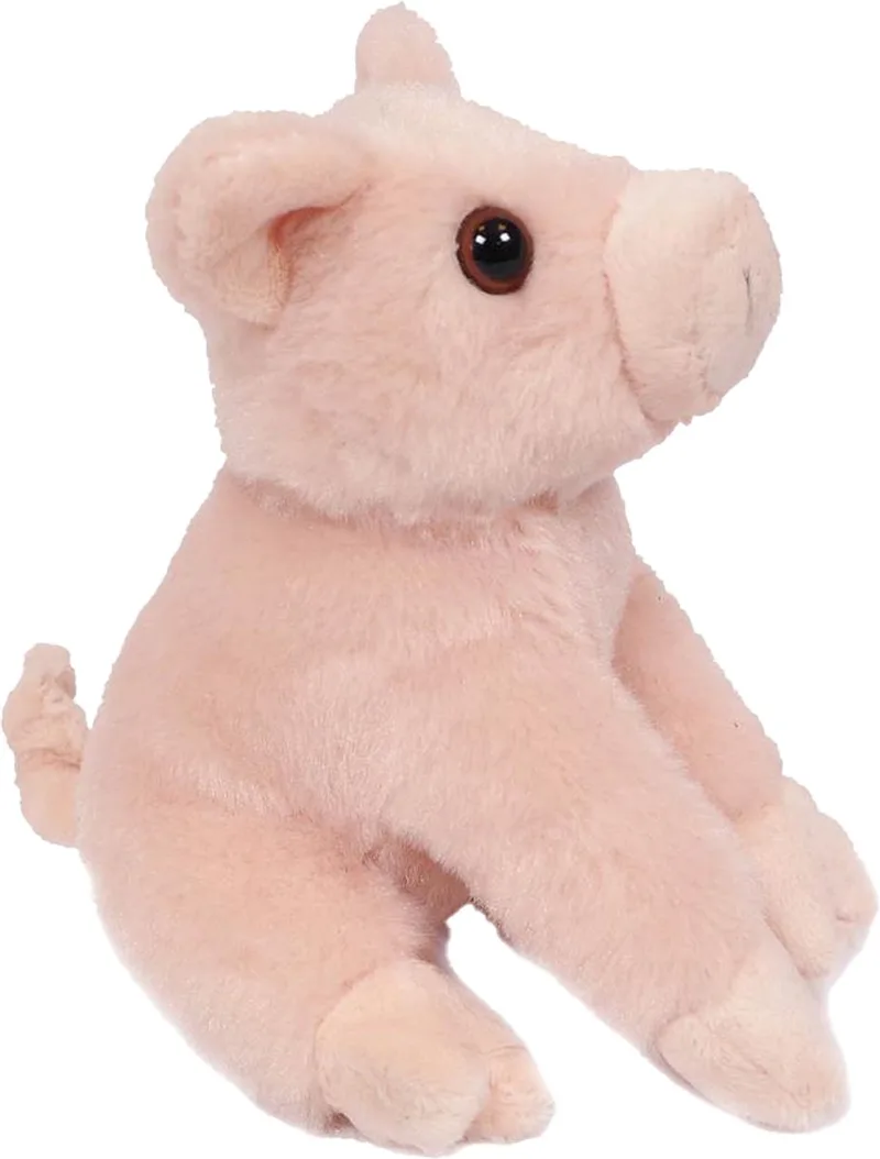 Knuffeldier Varken/biggetje - zachte pluche stof - premium kwaliteit knuffels - 12 cm - Varkens/biggetjes de Pia Soft Toys en Rose – photo produit