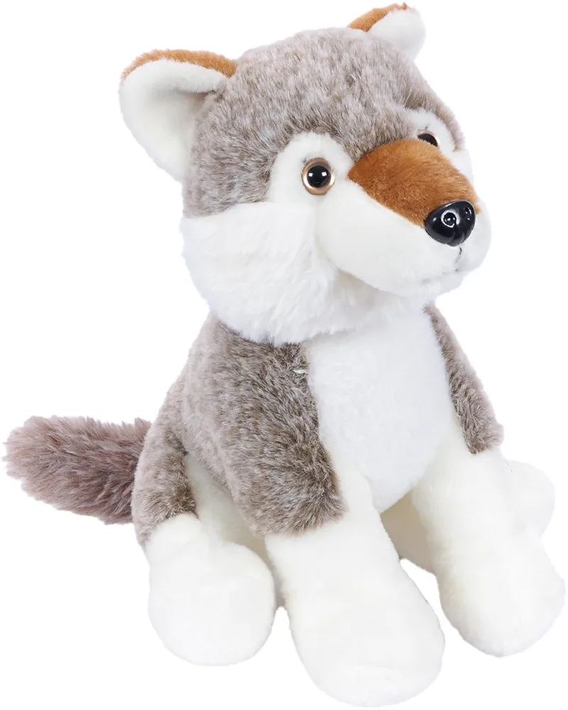 Knuffeldier Wolf - zachte pluche stof - kwaliteit knuffels - 25 cm - Wolven van Pia Soft Toys in Grijs – productfoto