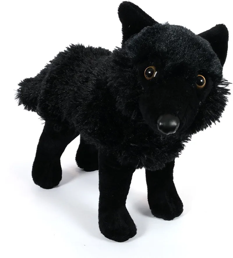 Knuffeldier Wolf - zachte pluche stof - kwaliteit knuffels - 30 cm - Wolven van Pia Soft Toys in Zwart – productfoto