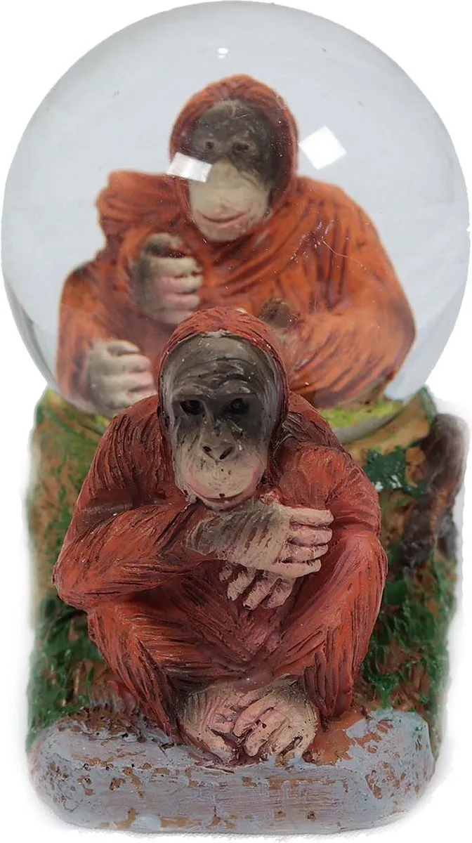 Orang-oetan waterbal - 65 mm - Snowglobe van Pia Soft Toys in Oranje – productfoto