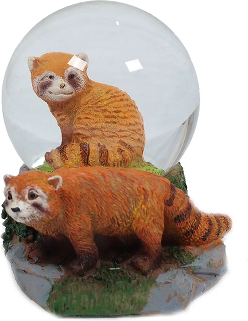 Panda rood waterbal - 65 mm - Snowglobe de Pia Soft Toys en Orange – photo produit