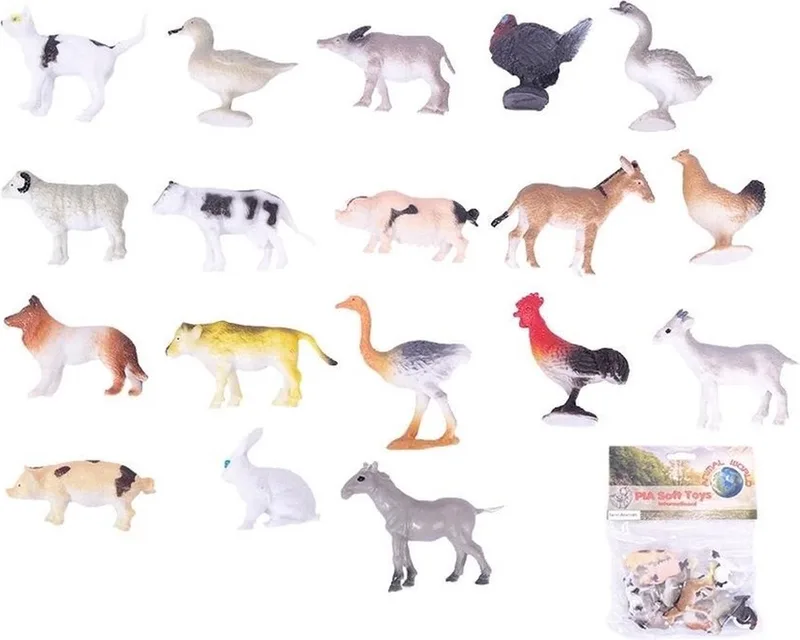 Pia Boerderij diertjes/dieren - 12x stuks - 2-6 cm by Pia Soft Toys in Multicolour – product photo