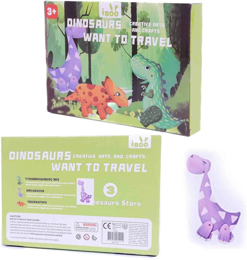 PIA Soft Toys - 3D Dinosaur DIY kit paars - Diplodocus - 23 x 16 x 3 cm by Pia Soft Toys in Multicolour – product photo