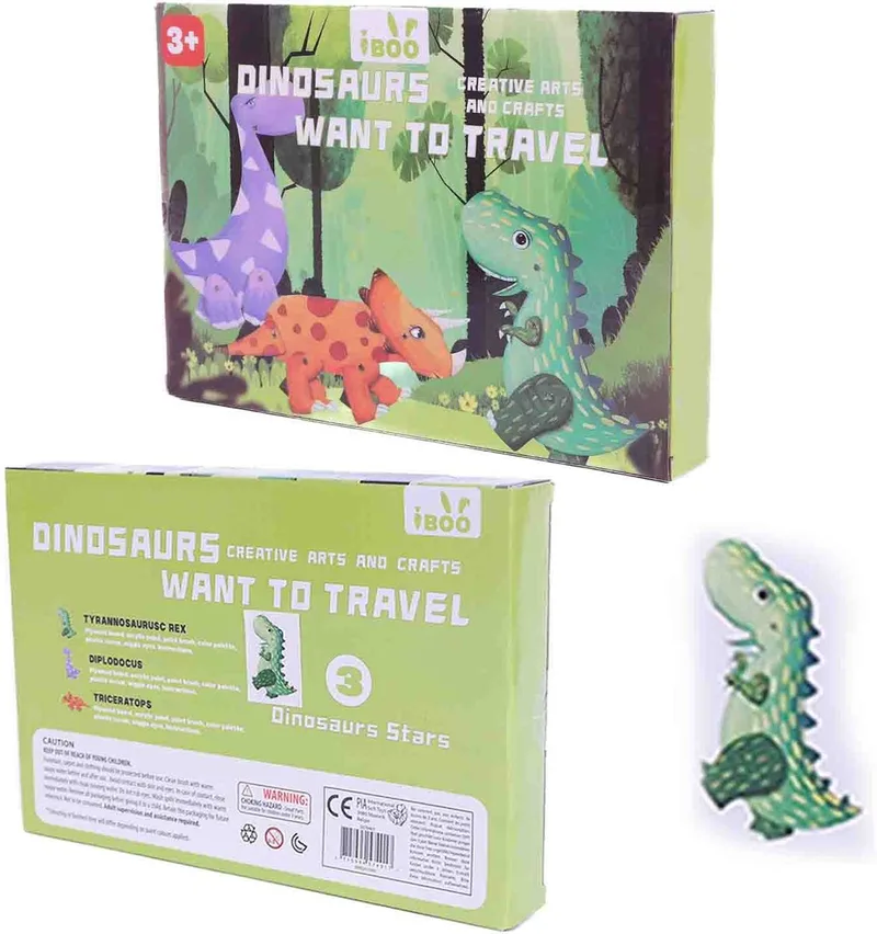 PIA Soft Toys - 3D Dinosaurus DIY kit groen - T-Rex - 23 x 16 x 3 cm de Pia Soft Toys en Multicolore – photo produit