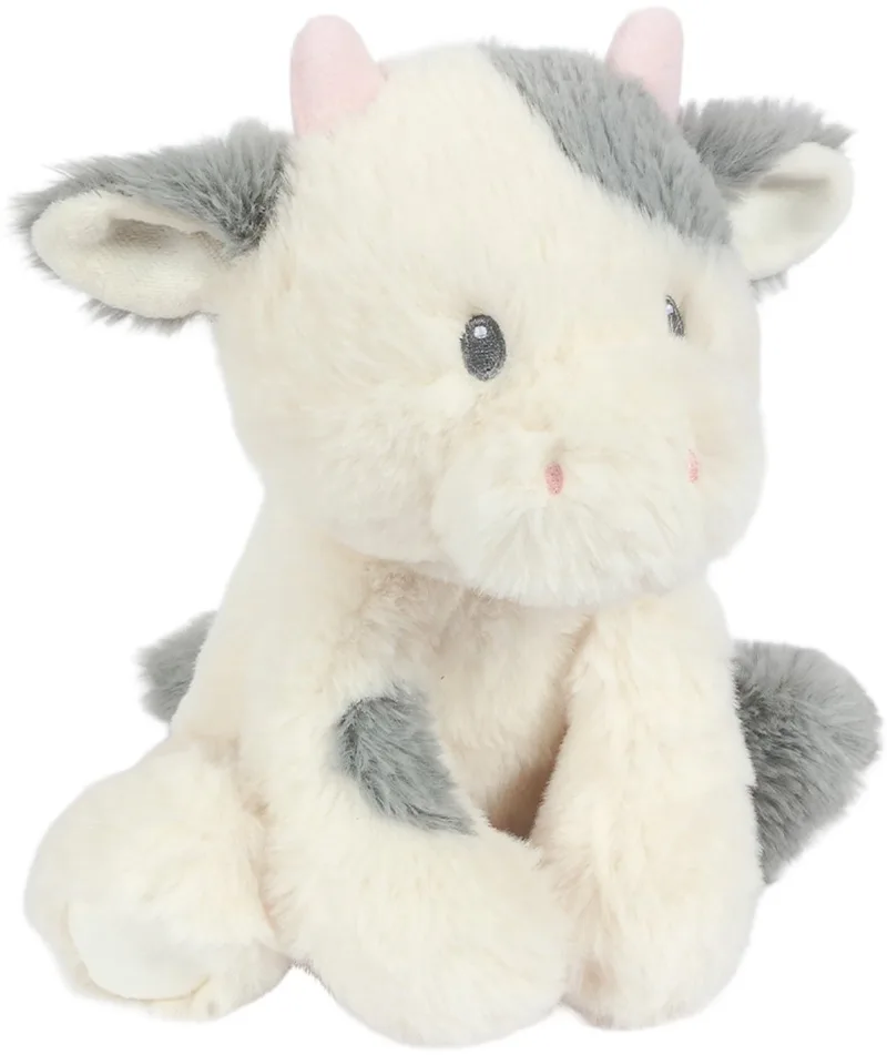 PIA Soft Toys-Pluche Knuffeldier - Koe zittend 19 cm by Pia Soft Toys in White, Grey – product photo