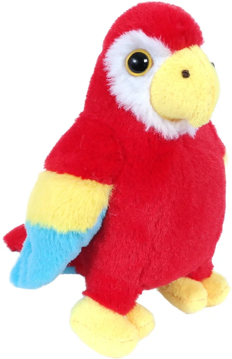 PIA Soft Toys-Pluche Knuffeldier - Papegaai 12 cm från Pia Soft Toys i Röd – produktbild