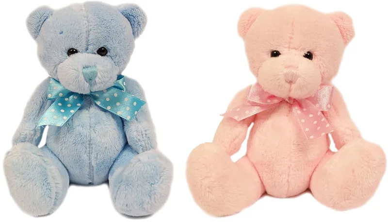 PIA Soft Toys-Set van 2 Pluche Beer Knuffels 2 ass. 15 cm blauw by Pia Soft Toys in Pink – product photo