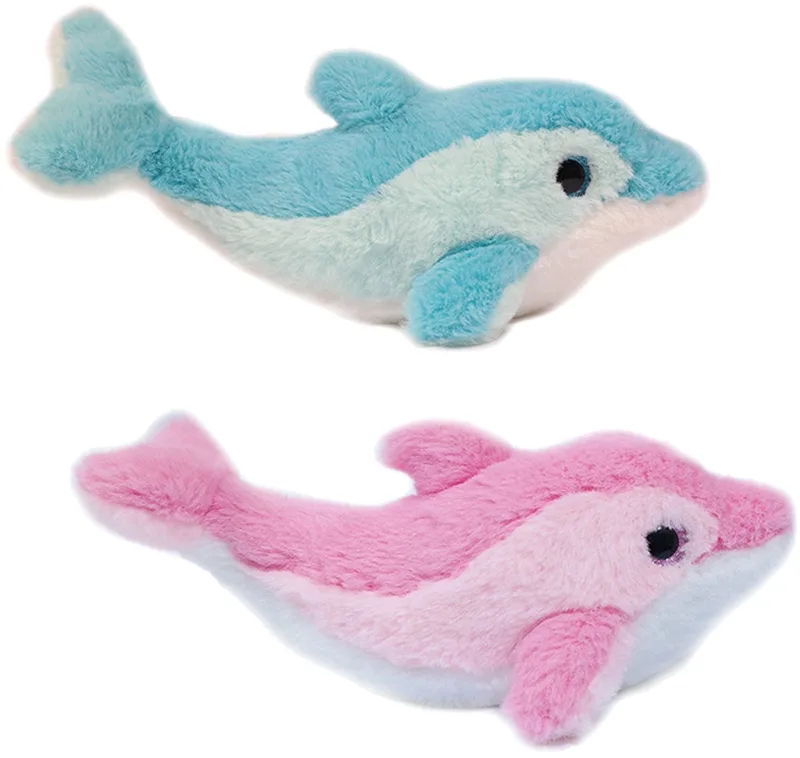 PIA Soft Toys-Set van 2 Pluche Dolfijn Knuffels 2 ass. 28 cm / roze) by Pia Soft Toys in Blue – product photo