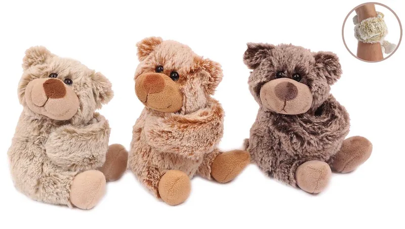 PIA Soft Toys-Set van 3 Pluche Beer armband 3 ass. 16 cm by Pia Soft Toys in Brown – product photo