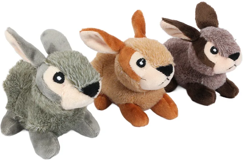 PIA Soft Toys-Set van 3 Soft Pluche Konijn Knuffels 3 ass. 12 cm by Pia Soft Toys in Brown – product photo