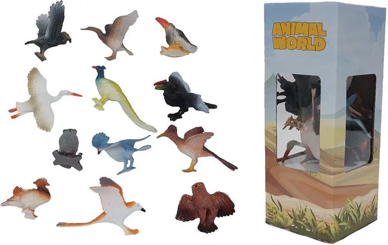PIA Soft Toys-Speelfiguren - PVC - Vogels in doos 12 ass. 5 - 10 cm från Pia Soft Toys i Flerfärgad – produktbild