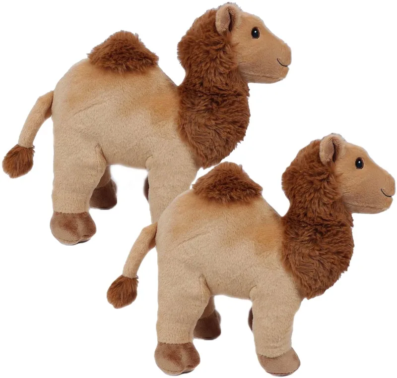 Pia Toys Knuffeldier Dromedaris - 2x - zachte polyester pluche stof - dieren knuffels - beige/bruin - 32 cm van Pia Soft Toys in Lichtbruin – productfoto