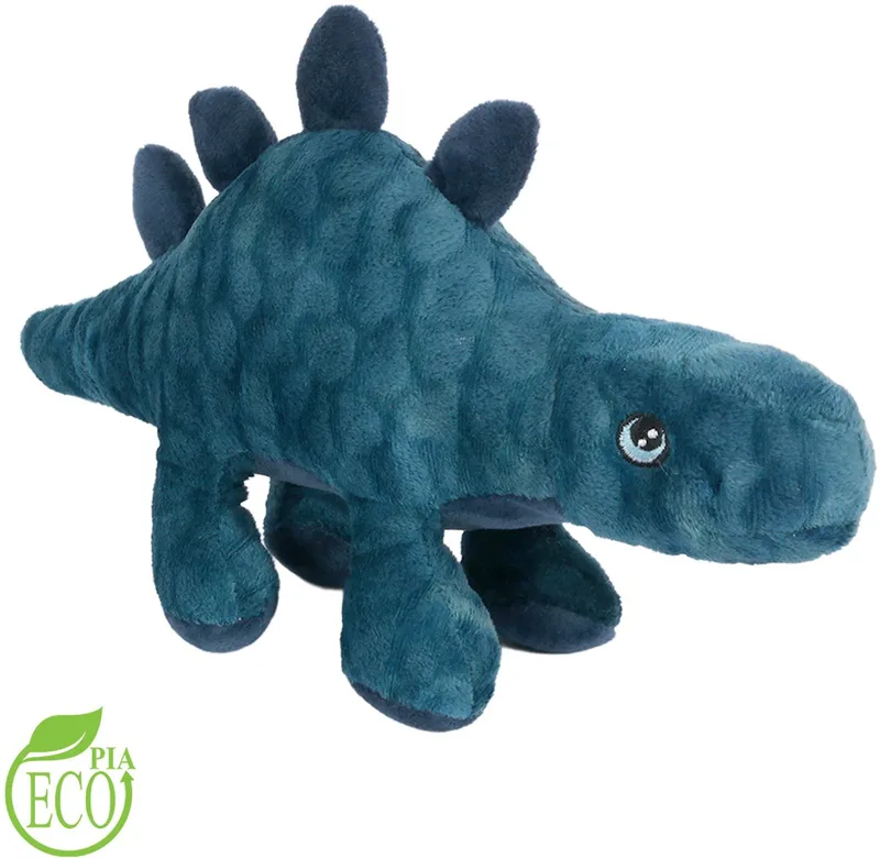 Pluche Eco Knuffel - blauw - 30 cm van Pia Soft Toys in Stegosaurus – productfoto