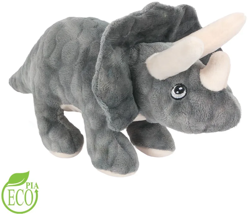 Pluche Eco Knuffel - grijs - 30 cm van Pia Soft Toys in Triceratops – productfoto