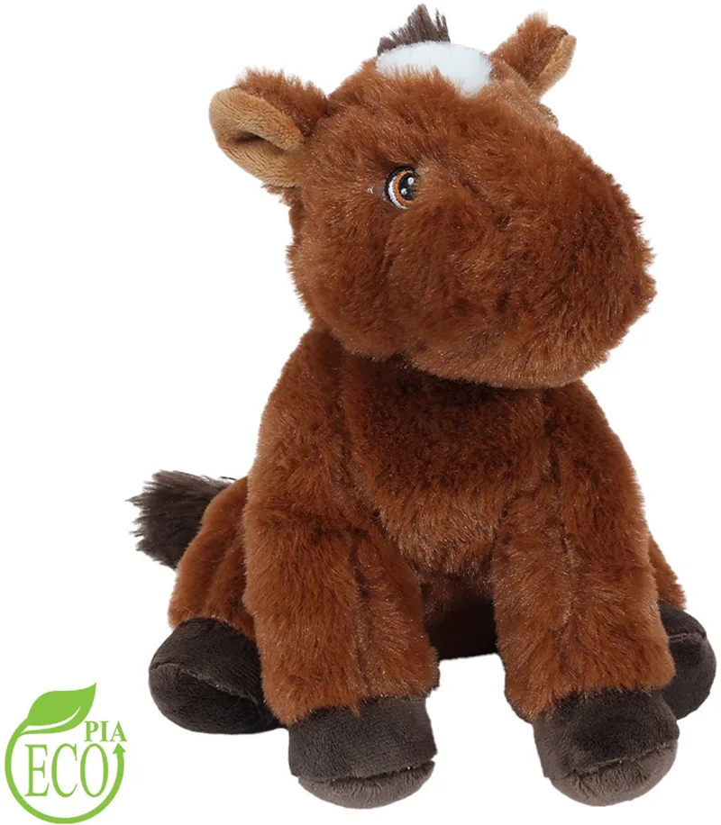 Pluche Eco Knuffel Paard - zittend - 20 cm van Pia Soft Toys in Paard zittend – productfoto