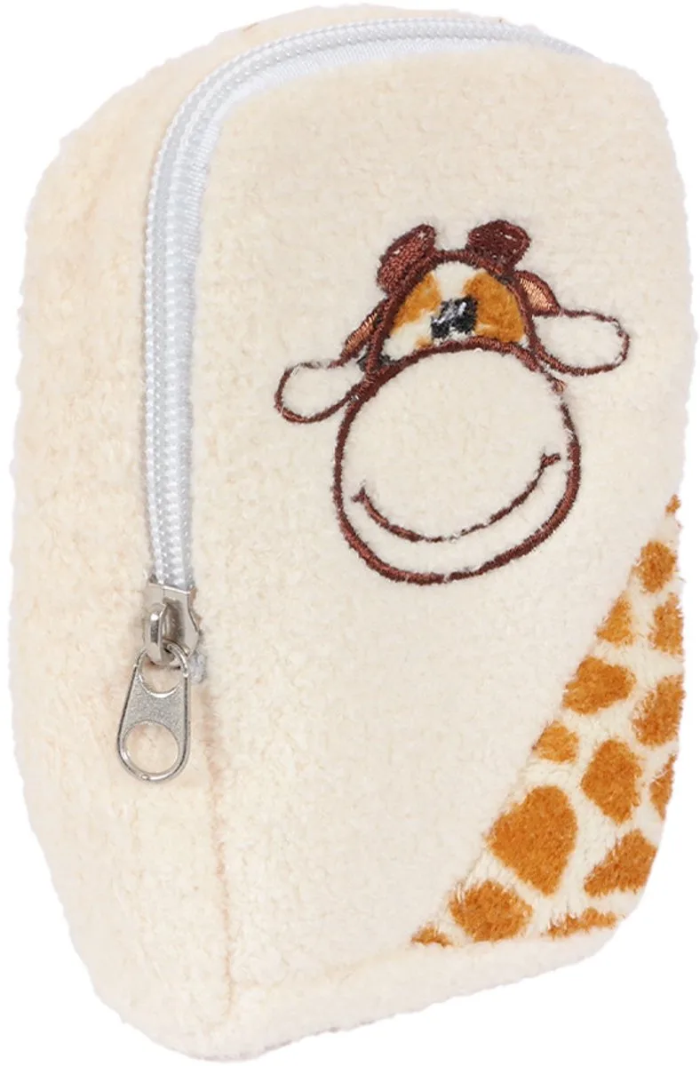 Pluche Giraf Telefoontasje - 15 cm van Pia Soft Toys in Bruin – productfoto