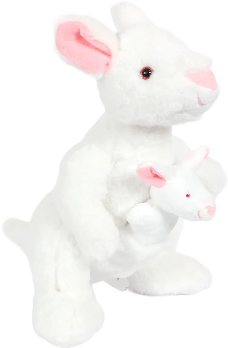 Pluche Kangoeroe met baby Knuffel - 30 cm - zachte pluche by Pia Soft Toys in White – product photo