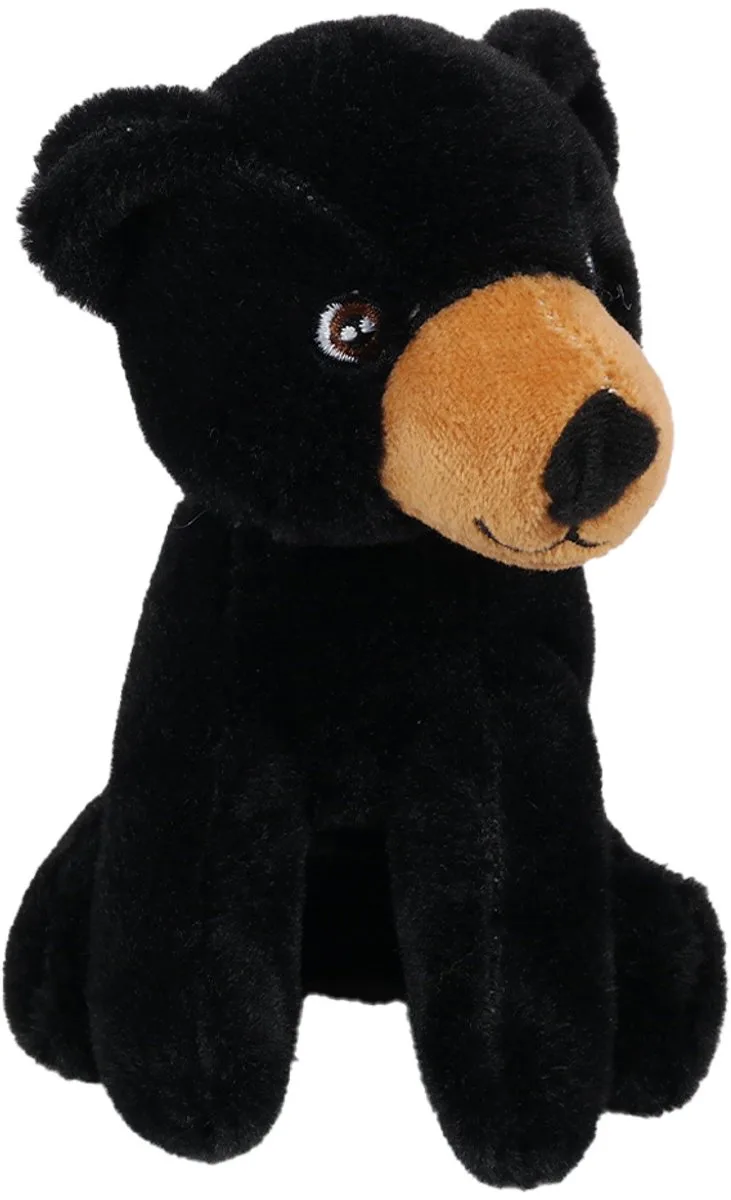 Pluche Knuffeldier Beer zwart - 14 cm van Pia Soft Toys in Donkerbruin – productfoto