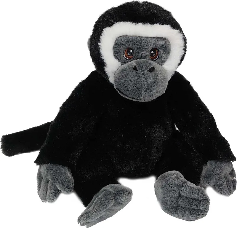 Pluche Knuffeldier Eco Knuffel Gibbon - zittend - 20 cm by Pia Soft Toys in Black – product photo