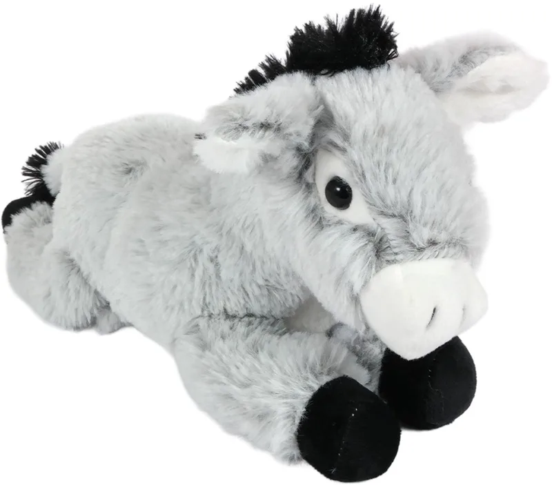 Pluche Knuffeldier Ezel - liggend - 22 cm von Pia Soft Toys in Grau – Produktfoto