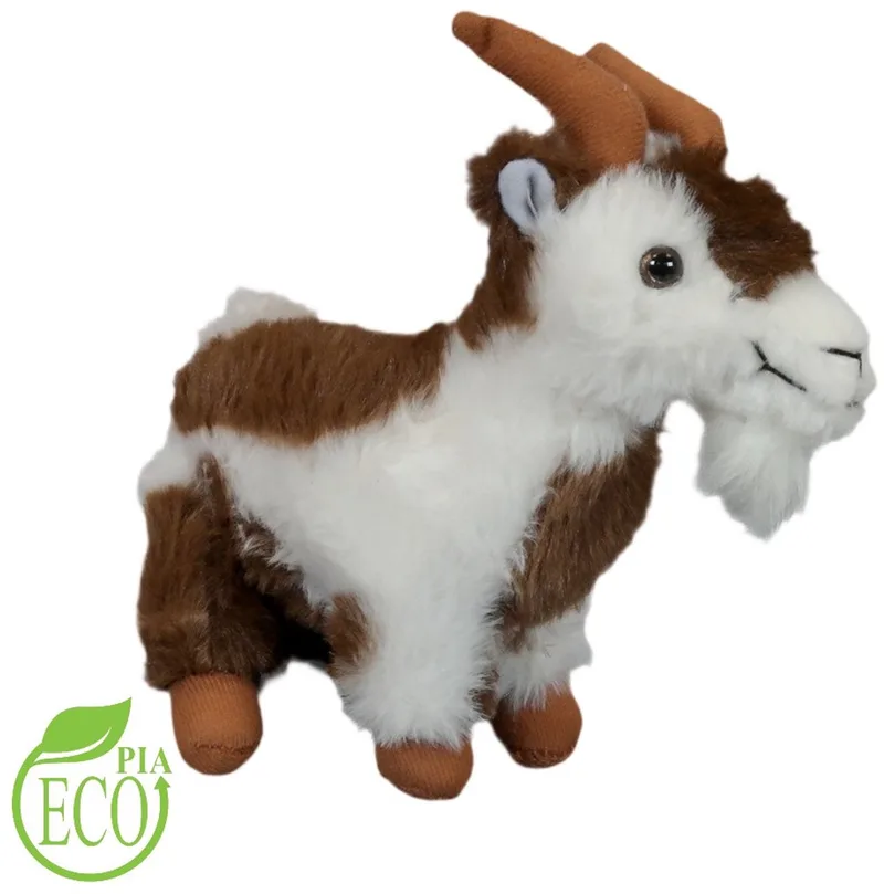 Pluche Knuffeldier - Geit wit/bruin ECO 15 cm by Pia Soft Toys in White – product photo