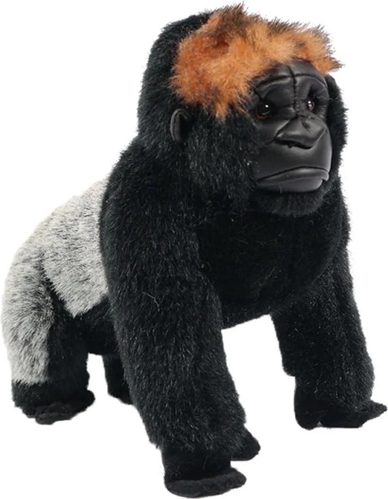 Pluche Knuffeldier Gorilla zilverrug staand - 20 cm by Pia Soft Toys in Black – product photo