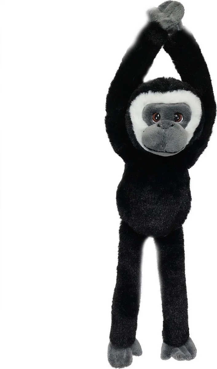 Pluche knuffeldier - Hangaap gibbon ECO 38 cm van Pia Soft Toys in Zwart – productfoto
