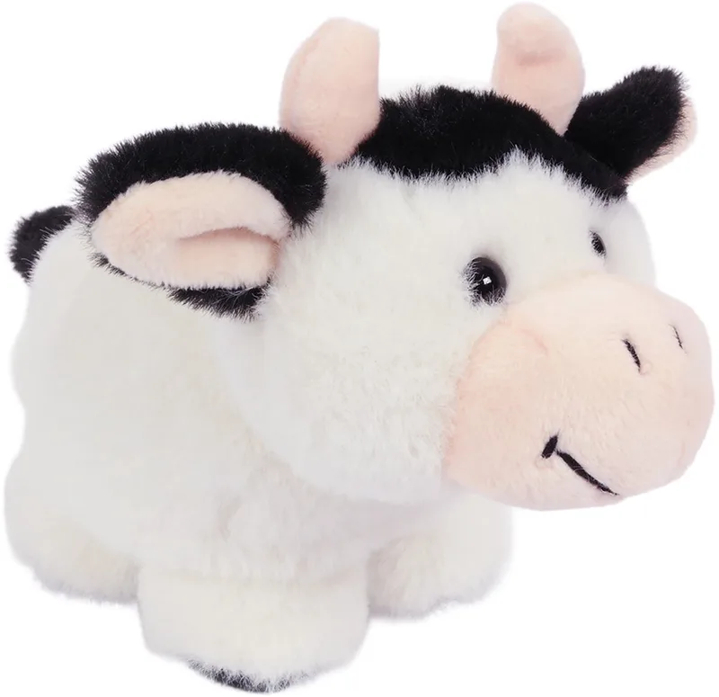 Pluche Knuffeldier - Koe - ronde vorm - 15 cm de Pia Soft Toys en Blanc – photo produit