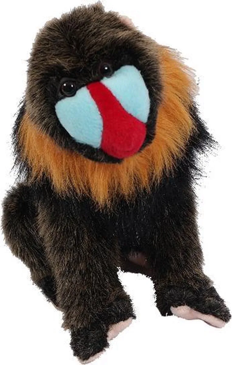 Pluche Knuffeldier Mandrill - zittend - 20 cm van Pia Soft Toys in Blauw – productfoto