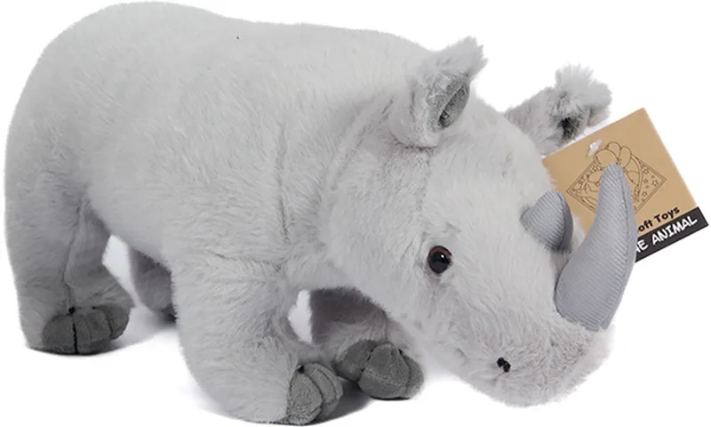Pluche Knuffeldier Neushoorn - staand - 33 cm van Pia Soft Toys in Grijs – productfoto
