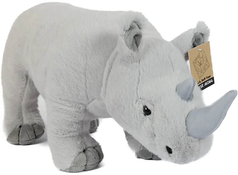 Pluche Knuffeldier Neushoorn - staand - 40 cm van Pia Soft Toys in Grijs – productfoto