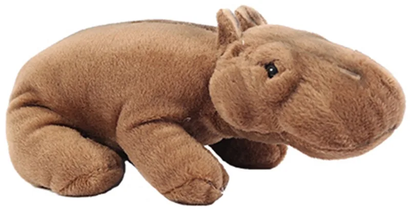 Pluche Knuffeldier Nijlpaard - met bonen - staand - 24 cm van Pia Soft Toys in Bruin – productfoto