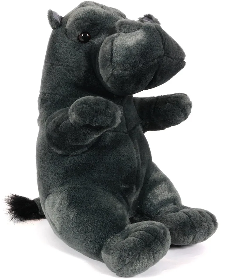 Pluche Knuffeldier - Nijlpaard - zittend - 38 cm van Pia Soft Toys in Grijs – productfoto