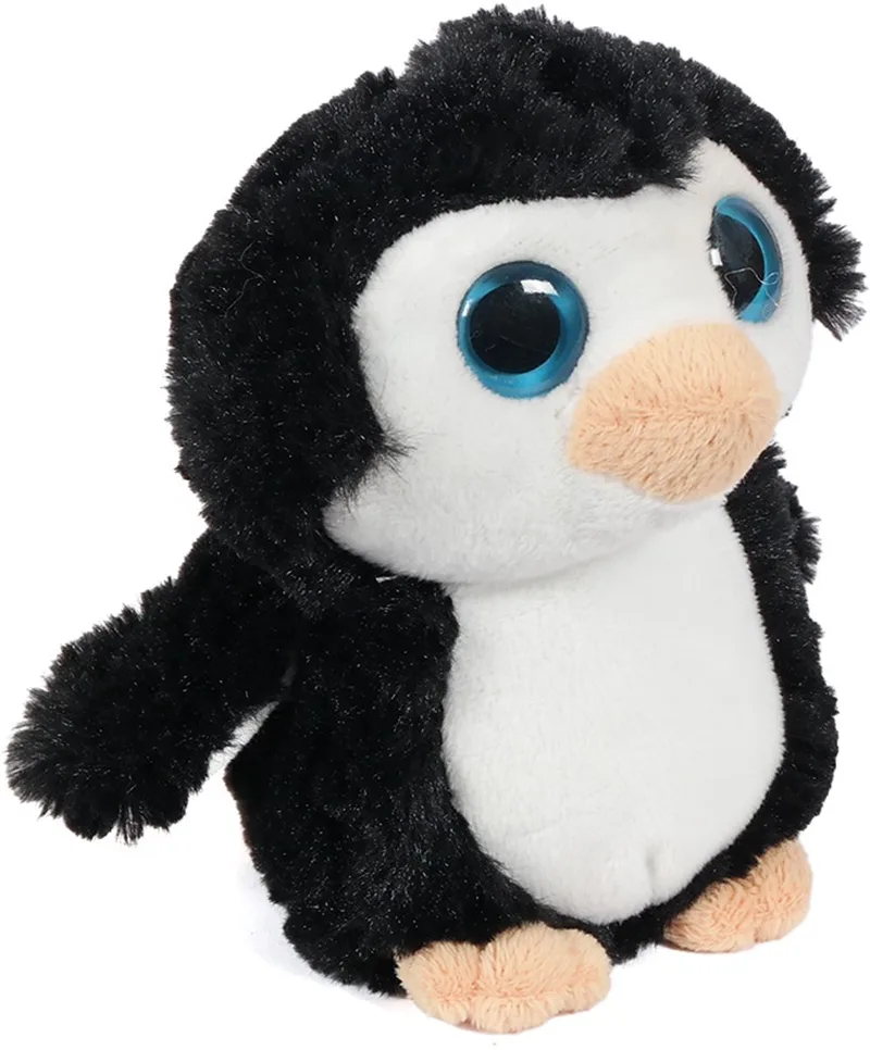 Pluche Knuffeldier Pinguin met grote ogen - 16 cm van Pia Soft Toys in Zwart – productfoto